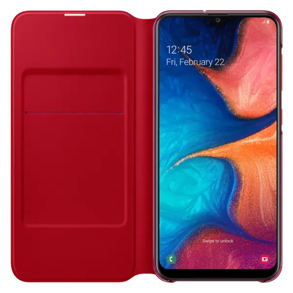 Husă pentru smartphone Samsung Galaxy A20 Flip Wallet PP Red White photo 3
