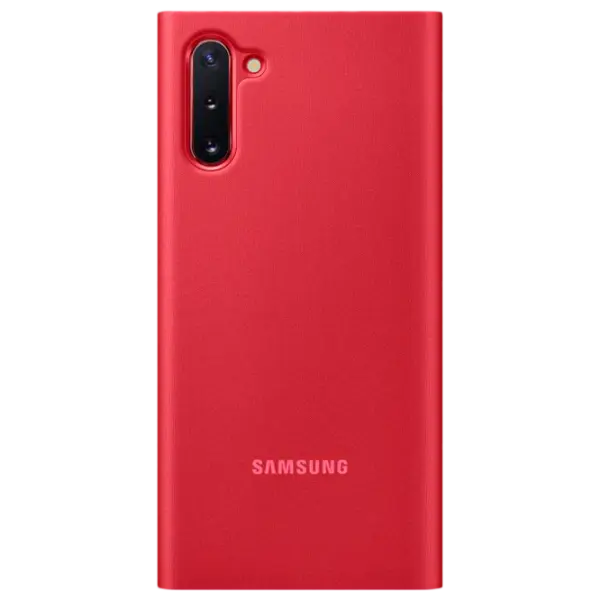 Husă pentru smartphone Samsung Galaxy Note 10 Flip Cover View PU Red photo 2