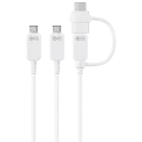 Cablu pentru telefon Samsung EP-MN930  USB Type-A / 2 x microUSB, USB Type-C White