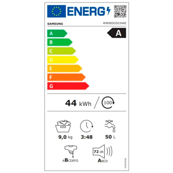 Mașină de spălat Samsung WW90DG5G34AELE  9 kg White photo 9