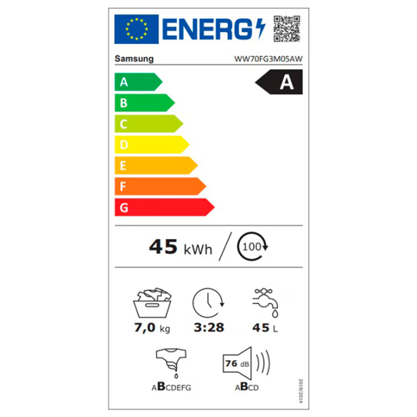 Mașină de spălat Samsung WW70FG3M05AWLF 7 kg White photo 10