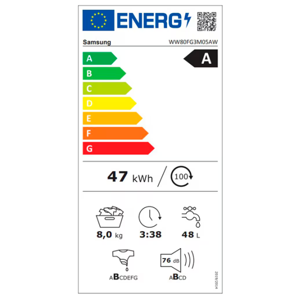Mașină de spălat Samsung WW80FG3M05AWLF 8 kg White photo 10