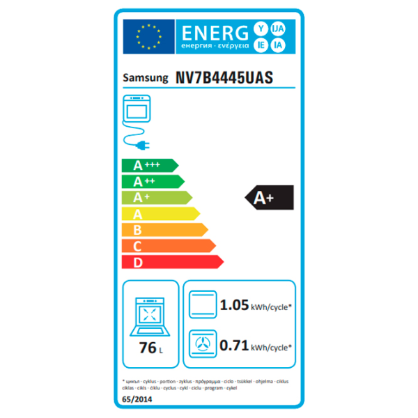 Духовой шкаф Samsung NV7B4445UAS/WT 76 л 3950 Вт Серебряный photo 10