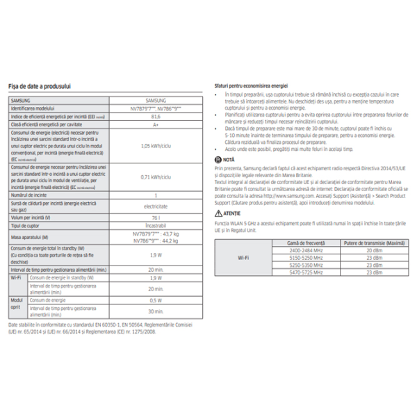 Духовой шкаф Samsung NV7B7997AAA/WT 76 л 3950 Вт Бежевый photo 13