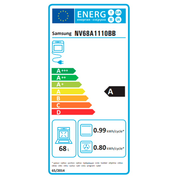 Cuptor încorporabil Samsung NV68A1110BB/WT 68 l 2800 W Black photo 7