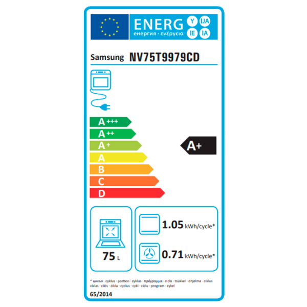 Cuptor încorporabil Samsung NV75T9979CD/WT 75 l 3950 W Black photo 10