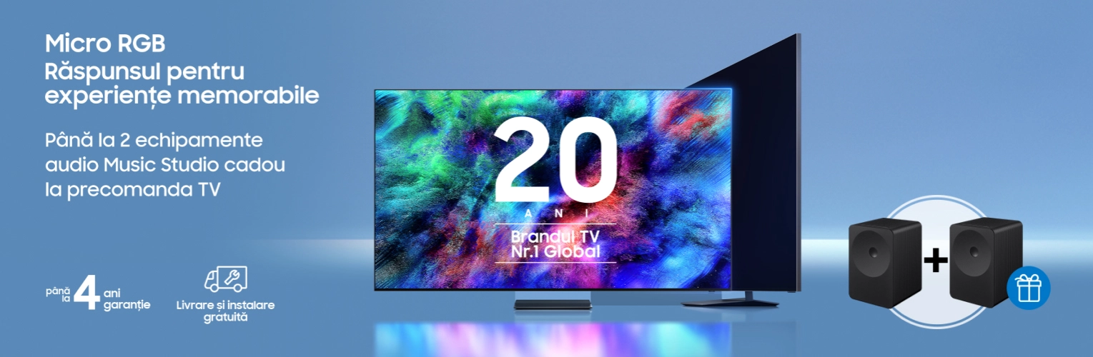 Cadou echipament audio Music Studio cadou la precomandă Samsung TV!