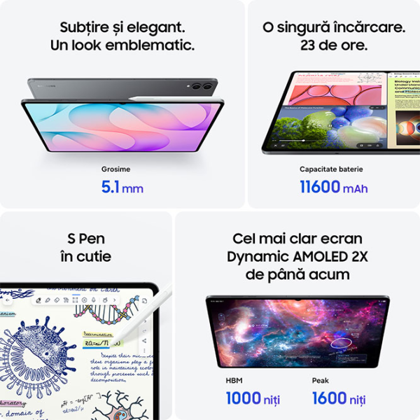 Tabletă Samsung Galaxy Tab S12+ 12.6" 12 GB/256 GB 5G Gray photo 13
